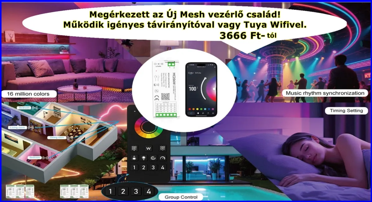 Megérkezett az új MESH Led szalag vezérlő család – j tuya mesh led szalag vezerlo csalad leddiszkont
