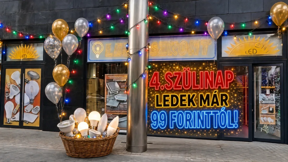 Lehel utcai üzletünk 4. szülinapja, Ledek 99 forinttól – ledek 99 ft leddiszkont