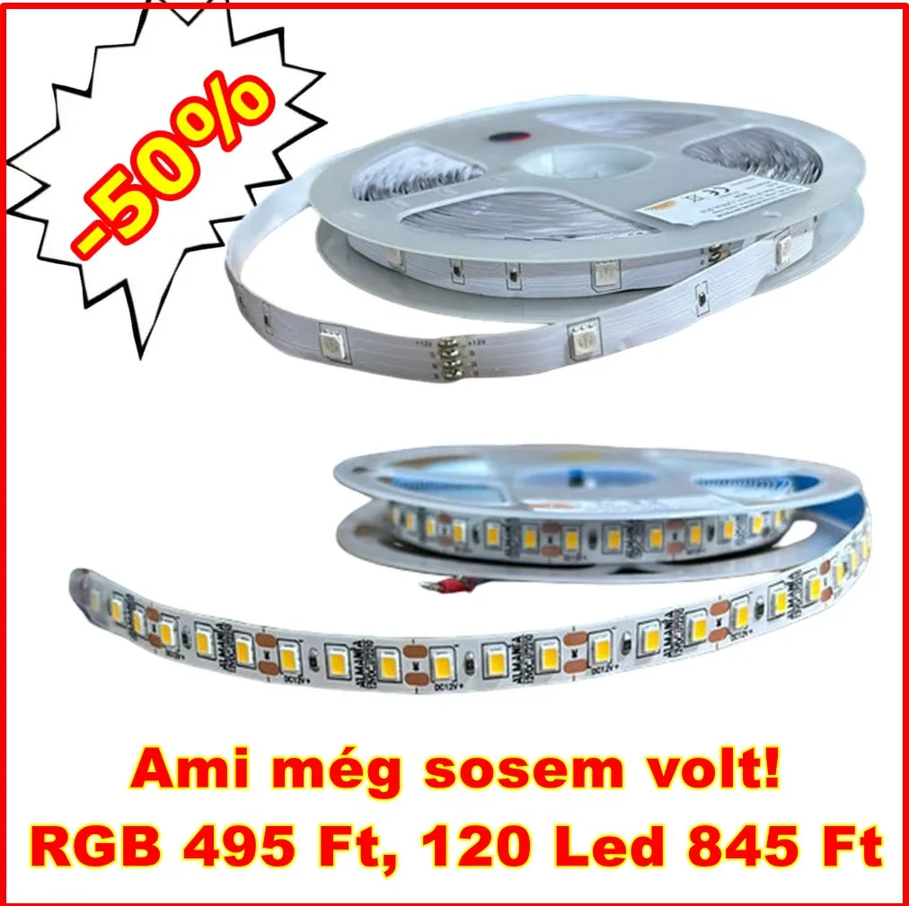 Led szalagok ipari felhasználásra bevezető fél áron! – rgb 495 ft leddiszkont