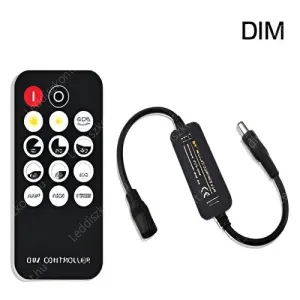 Led szalag dimmer 6A, 72W, 11 gombos, rádiós távirányítóval, egyszínű LED szalaghoz LED- modulhoz. Egyedi kódos. Life Light Led 2 év garancia!