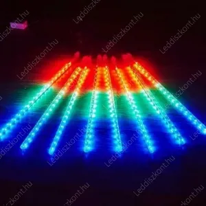 Karácsonyi csepegő jégcsap, időzítős, soronként külön csepeg! 10x50 cm, kül- és beltéri, multi color Leddel, toldható. Life Light Led 2 év garancia!