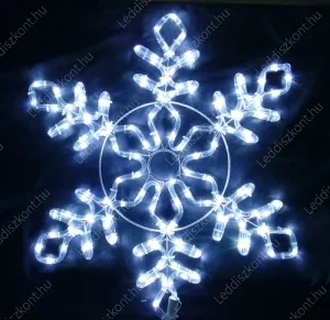 Karácsonyi hópihe IP44, kültérre is! 61x55 cm, 144 db hideg fehér Leddel. Akár utcai díszítésre, villanyoszlopokra is alkalmas! Life Light Led 2 év garancia!