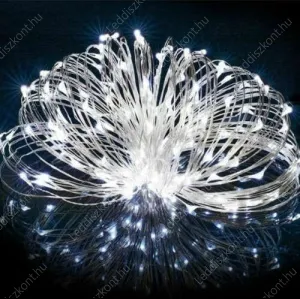 Karácsonyi Led fényfüzér 100 db Mikro- Ledes Nano hideg fehér Leddel, 8 funkciós, vezérelhető adapterrel, IP44, kültérre is! Life Light Led 2 év garancia!