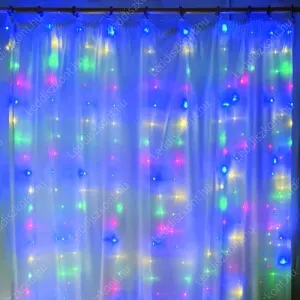 Mikró ledes Nano jégcsap fényfüggöny, 3X3 méter, 300 db színes Leddel, 8 funkciós vezérlővel! 5V, USB csatlakozós! Esküvőkre is! Life Light Led.