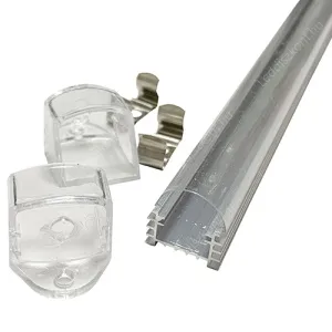 Alusín Led profil szett, íves búra, extra hűtéssel! 8-12 mm Led szalaghoz. 2 m sín+átlátszó búra+4 db rögzítő+2 db vég. Life Light Led
