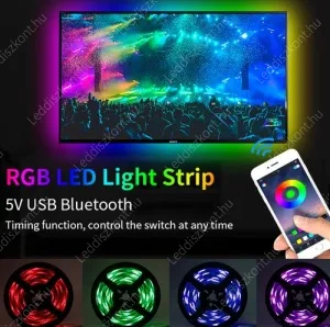 Led szalag LLSZIP655050USB5V30LBLUET2MRGB 2 év gar. – 2. kép