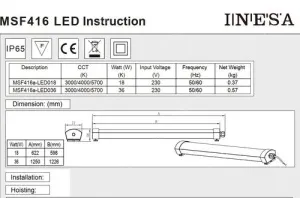 Led Tri-proof LVIZ60CM18W60226IP65SW 2 év gar. – 3. kép