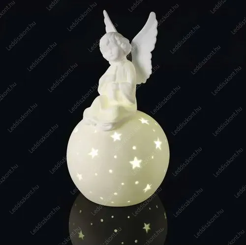 LED kerámia angyal, 16*16*29 cm, 2x AA, meleg fehér, időzítő, 2× AA elem (nem a csomag része). Már csak a Lehel utcai üzletben! Karácsonyi Emos figura DCLW33ANGEL 1 év gar.