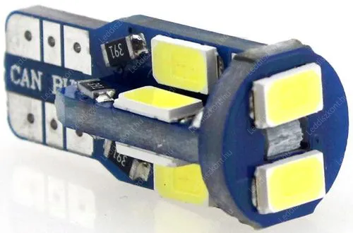 Autós Led T10 CANBUS helyzetjelző, index világítás, Samsung chip, 10 Led, 150 Lumen, 2,5W, hideg fehér. Life Light Led 2 év garancia! Autós led LLAT10IHSCAN10LSCW 1 év gar.