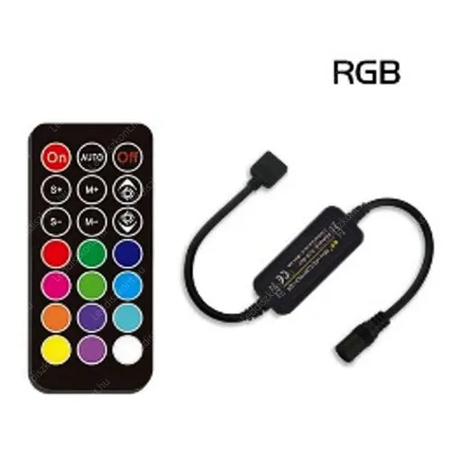 Led szalag vezérlő RGB Led szalaghoz, rádiós+ kódos. 3*2A, 72W, Life Light Led 2 év garancia! Led vezérlő LLCRF3X2A72W21KRGBCOD 2 év gar.