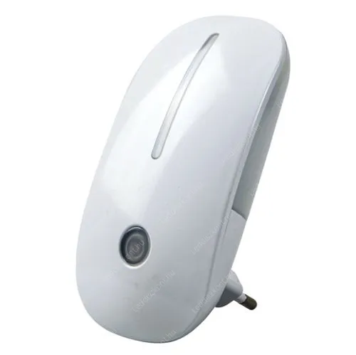Ledes éjszakai irányfény, fényérzékelővel, 0,6 Watt, 50 lumen, 230V, 4000 kelvin, meleg fehér. Life Light Led 2 év garancia! Led éjszakai LLEJFENYSEN 2 év gar.