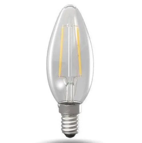 Inesa Led Filament gyertya égő 2W, 250 Lumen, 30W izzó helyett. E14, meleg fehér. Led gyertya LLGYFIL2WE1460296K2700 2 év gar.