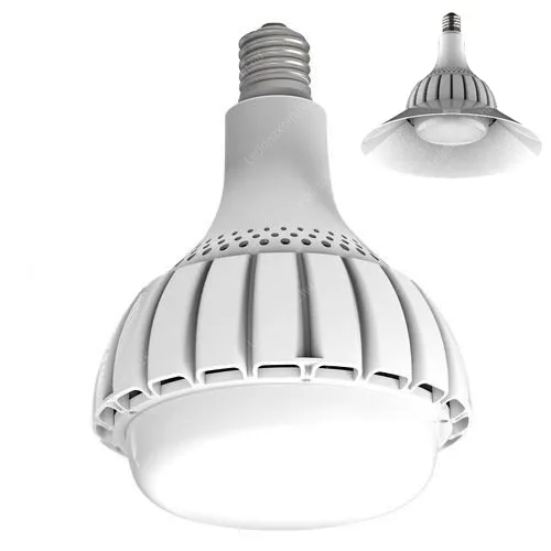 Led csarnokvilágító 65W, 8430 lumen. 5db felett -10%. 800W fémhalogén izzó helyett. E27, 4000K, közép fehér, nem vibrál a fénye! Life Light Led 3 év garancia! Led csarnokvilágító LLHBL65WE27SW 3 év gar.