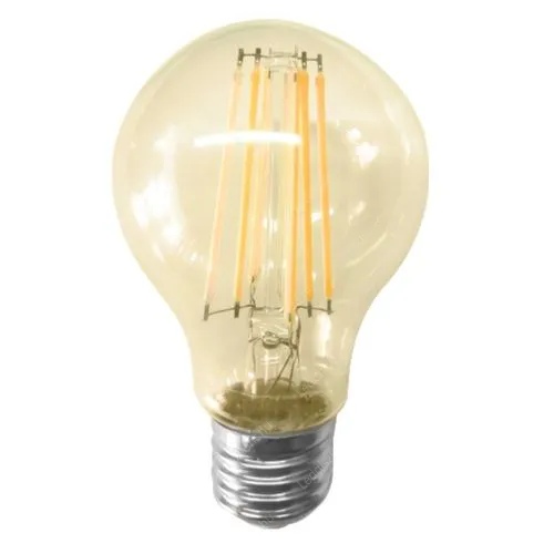 Led Filament körte égő 12W, borostyán bura,100W izzó helyett, E27, 1000 lumen, 2000 kelvin, extra meleg fehér. Life Light Led 2 év garancia! Led körte LLKFIL12WE27EWWA 2 év gar.