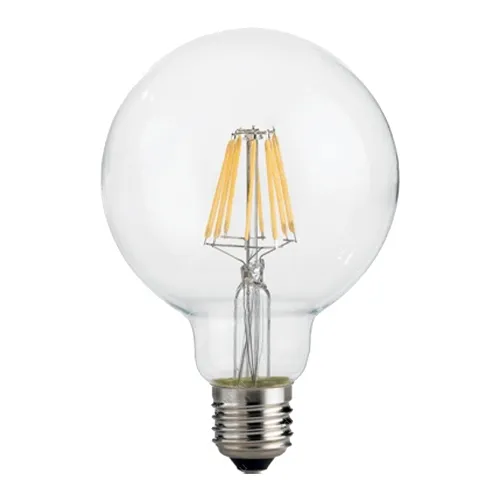 Led Filament körte égő 8W, 1000 Lumen, 95mm, 80W izzó helyett. E27, 2700K, meleg fehér, nem vibrál a fénye! Life Light Led Led körte LLKFIL8W95MME27K2700 1 év gar.