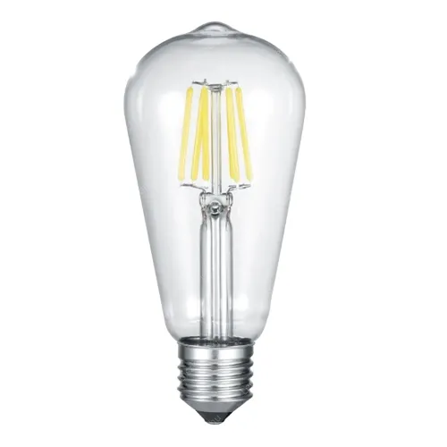 Led Filament körte égő 8W, 880 Lumen, hosszú, 80W izzó helyett. E27, 2700K, meleg fehér, nem vibrál a fénye! Már csak a Lehel utcai üzletben! Led körte LLKFIL8WHE27K2700 1 év gar.