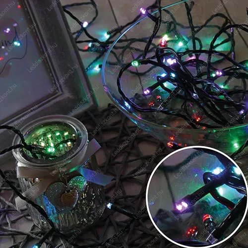 Karácsonyi 300 Led fényfüzér, rizsszem füzér IP44, kültérre is! RGB /ledenként bármilyen szín!/ Leddel, gyors, folyamatos színváltás. Life Light Led. Karácsonyi rizsszem LLKFIP44RIZS300LRGB 2 év gar.