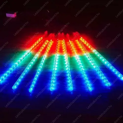 Karácsonyi csepegő jégcsap, időzítős, soronként külön csepeg! 10x50 cm, kül- és beltéri, multi color Leddel, toldható. Life Light Led 2 év garancia! Karácsonyi jégcsap LLKICEDTIM50CMCOLOR 2 év gar.