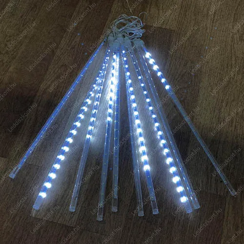 Karácsonyi csepegő jégcsap, időzítős, soronként külön csepeg! 10x30 cm, kül- és beltéri, hideg fehér Leddel. Life Light Led Karácsonyi jégcsap LLKICEDTIM30CMCW 2 év gar.
