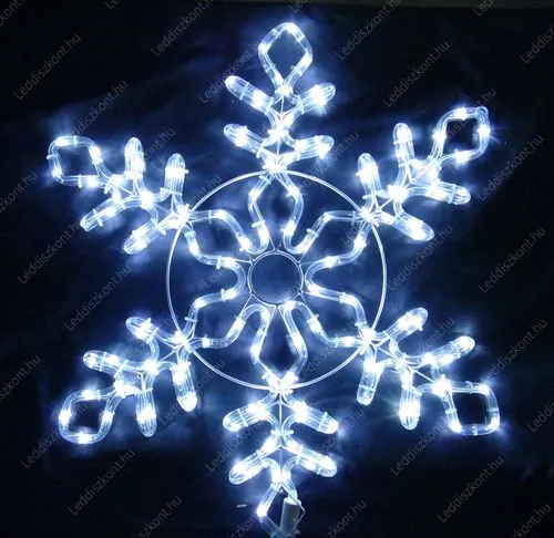 Karácsonyi hópihe IP44, kültérre is! 61x55 cm, 144 db hideg fehér Leddel. Akár utcai díszítésre, villanyoszlopokra is alkalmas! Life Light Led 2 év garancia! Karácsonyi hópihe LLKIP44HOPIHE 2 év gar.