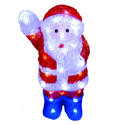 Világító télapó figura IP44, kültérre is! 36x23x40 cm, 48 db hideg fehér Leddel, kék lábbal. Life Light Led 2 év garancia! Karácsonyi figura LLKIP44SANTA36CMBLUE 2 év gar.