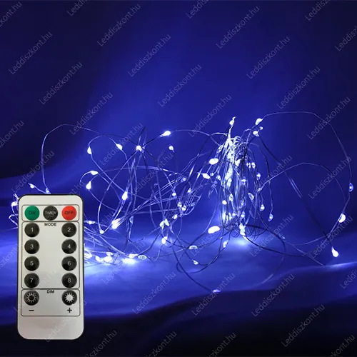 Karácsonyi fényfüzér, 100 db Nano mikró Led, hideg fehér Leddel, 8 funkciós vezérlővel! 5V, USB csatlakozós! Life Light Led 2 év garancia! Karácsonyi fényfüzér LLKNANOIP44USB8F100LCW 2 év gar.