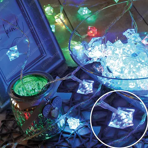 Karácsonyi füzér 100 db gyémánt, multi color, USB csatlakozós, 8 funkciós vezérlővel. Life Light Led 2 év garancia! Karácsonyi füzér LLKUSBDIAMOND8F100LMC 2 év gar.