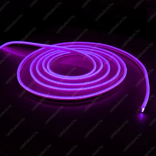 Led Neon Flex, 10W/m, 120 Led/m, 24V, 6x12mm, IP68 vízálló, lila, 5 centinkként vágható! Life Light Led 1 év garancia! Led Neon Flex LLLNF24V6X12PURPLE 1 év gar.