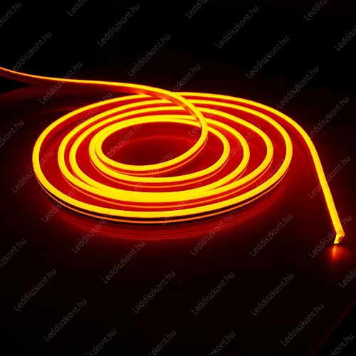 Led Neon Flex, 10W/m, 120 Led/m, 24V, 6x12mm, IP68 vízálló, arany, 5 centinkként vágható! Life Light Led 2 év garancia! Led Neon Flex LLLNF24V6X12GOLDY 2 év gar.