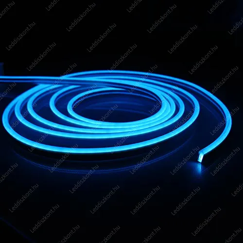Led Neon Flex, 10W/m, 120 Led/m, 24V, 6x12mm, IP68 vízálló, jég kék, 5 centinkként vágható! Life Light Led 2 év garancia! Led Neon Flex LLLNF24V6X12IBLUE 2 év gar.