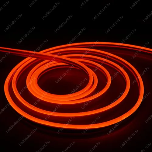 Led Neon Flex, 10W/m, 120 Led/m, 24V, 6x12mm, IP68 vízálló, narancs, 5 centinkként vágható! Life Light Led 1 év garancia! Led Neon Flex LLLNF24V6X12ORANGE 1 év gar.