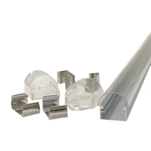 Alusín Led profil szett, íves búra, ragasztható vagy csavarozható! 8-12 mm Led szalaghoz. 1 m sín+ átlátszó búra+2 db rögzítő+2 db vég. Life Light Led Alusín szett LLLSZASIN1MIVATSZETT 1 év gar.