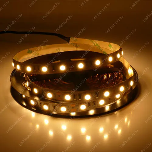 Extra erős Led szalag 60 led/m, 5050 chip, 1220 Lumen, 2700K, meleg fehér. Life Light Led 2 év garancia! Led szalag LLSZ505060L2EV2700KE 2 év gar.
