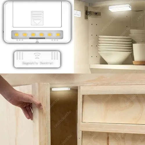 Mágneses szekrényvilágítás, 0,8W, 60 lumen, 2db AAA elem /nem tartozék!/, egy csomagban 2 db van! Life Light Led 2 év garancia! Led elemlámpa LLSZEKA2AASW2DB 2 év gar.