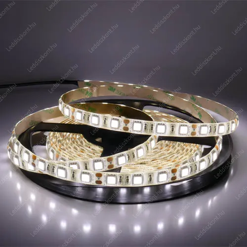 Extra erős Led szalag IP65, vízálló, 60 led/m, 5050 chip, 1075 Lumen, közép fehér. Life Light Led 2 év garancia! Led szalag LLSZIP65505060L2EVSWE 2 év gar.