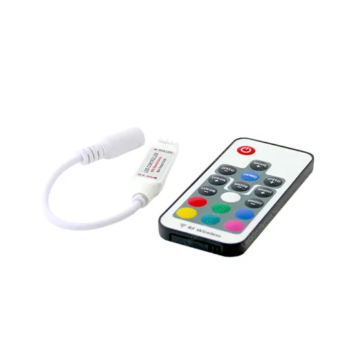 Mini led szalag vezérlő RGB, rádiós 17 gomb, 6A, 72W 3 csatorna. Life Light Led 2 év garancia! Led vezérlő LLCRF3X2A72W17KRGB 2 év gar.