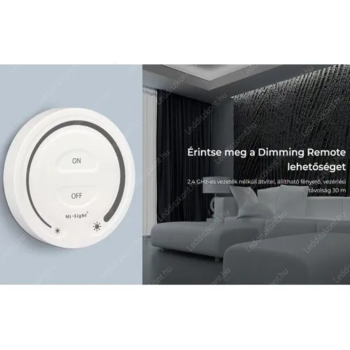 Mi-Light FUT087 egyszínű Led szalag vezérlőhöz érintős távirányító, dimmer. Mi-Light 2 év garancia! Led vezérlő LLSZVTAVFUT087 2 év gar.