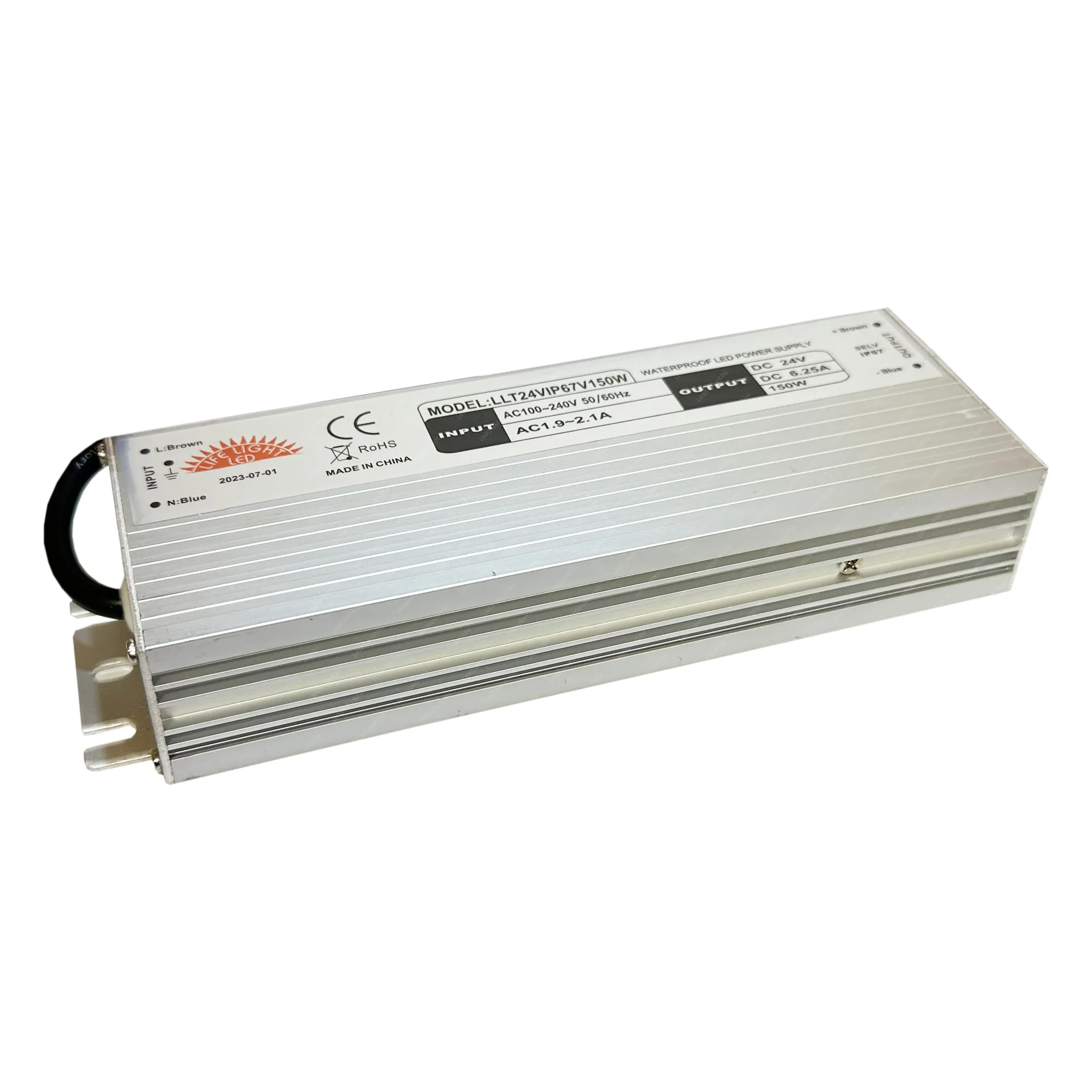 Led tápegység 24V, 150W, 6A, IP67 vízálló. Life Light Led 2 év garancia! Led tápegység vízálló 24V LLT24VIP67V150W 2 év gar.