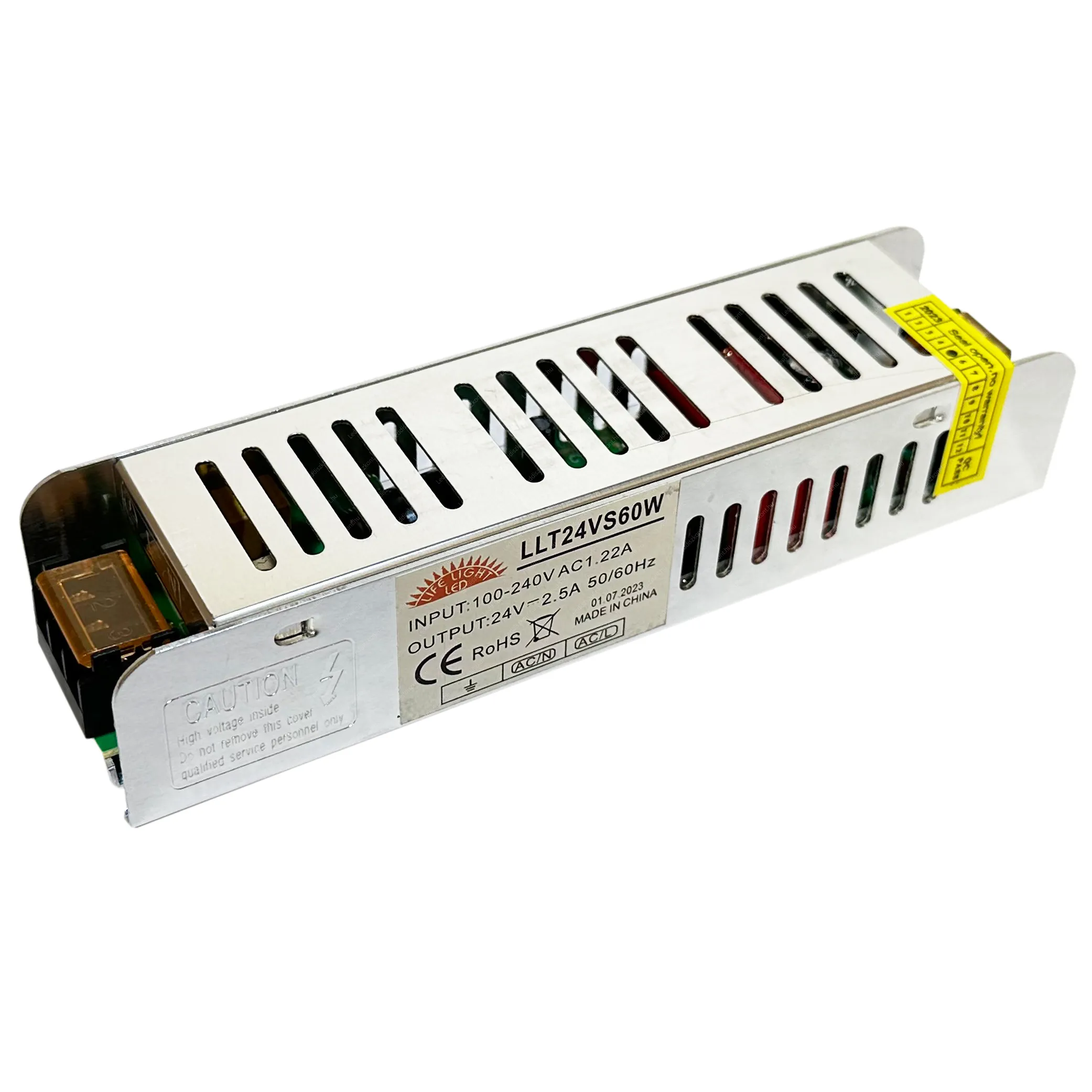 Led tápegység 24V, 60W, 2,5A. Led tápegység vékony LLT24VS60W 1 év gar.