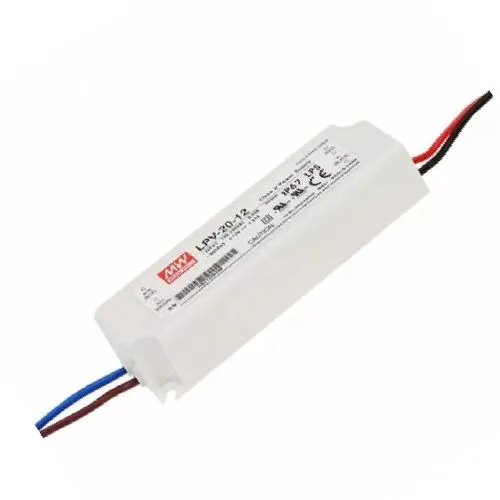 Led Mean Well tápegység LPV-20-12, 12V, 20W, 1,67A, IP67 vízálló, 2 év garancia! Led tápegység Meanwell LLTMWIP67LPV12V20W 2 év gari