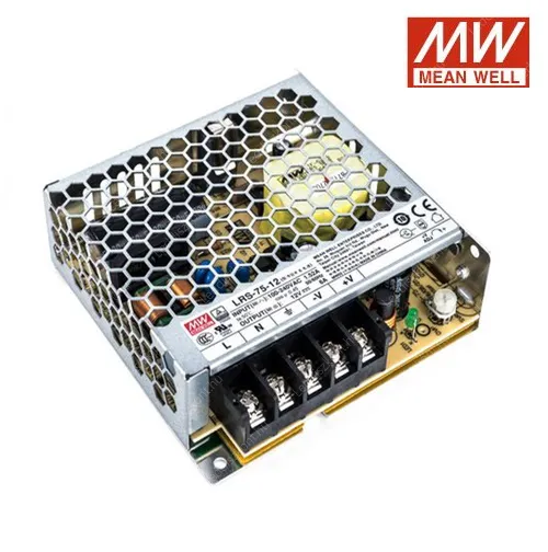 Led Mean Well tápegység LRS-75-12, 12V, 75W, 6A, 2 év garancia! Led tápegység Meanwell LLTMWLRS12V75W 3 év gar.