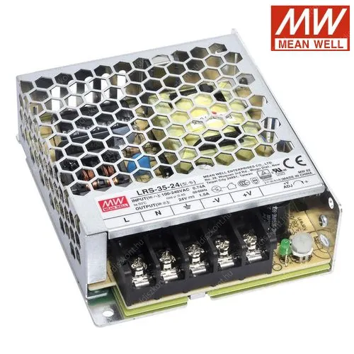 Led Mean Well tápegység LRS-35-24, 24V, 35W, 1,5A, 2 év garancia! Led tápegység Meanwell LLTMWLRS24V35W 3 év gar.