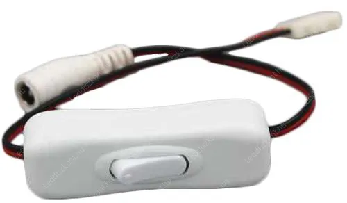 DC tápcsatlakozóval és led szalag gyorscsatlakozóval szerelt kapcsoló, 10mm led szalaghoz, a műanyag tápegységbe beledugható! 12V, 3A, fehér. Led szalaghoz Betáp Jack LSZKBTAP10MMKAPCSJACK 1 év gar.