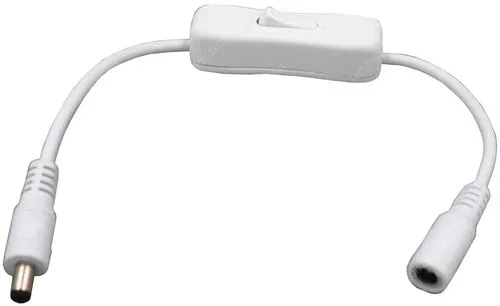 Kapcsoló led szalaghoz, két lengő DC tápcsatlakozóval, apa-anya. 12V, 3A, fehér színű. Life Light Led. Led szalaghoz Betáp Jack LSZKBTAPKAPCSJACK 1 év gar.