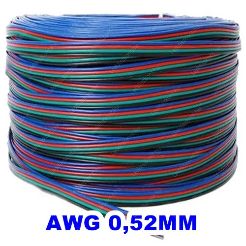 4 eres RGB Led szalag vezeték 12V, AWG20, 0,52 mm2 keresztmetszetű. Life Light Led. Led szalaghoz vezeték LSZVEZETEKRGBAWG20 1 év gar.