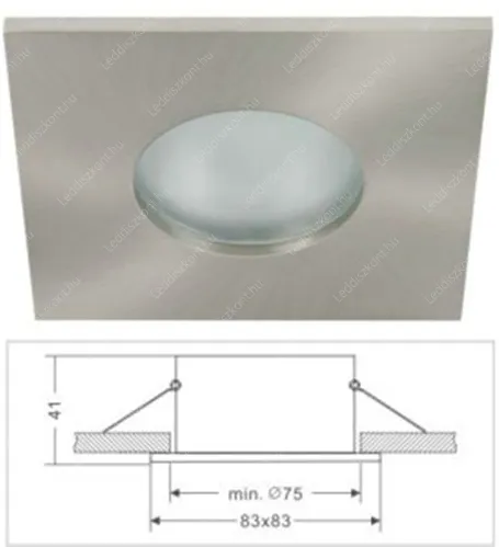 Led beépíthető lámpatest IP65 vízálló, alumínium, matt króm, rozsdamentes, Life Light led Led spot lámpatest LLKERETIP65KOCMKR 2 év gar.