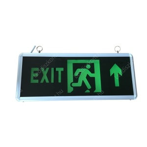 Led Exit lámpa, kijáratjelző vészvilágítás, kétoldalas, 3W, 1,5H üzemidő, folyamatosan világít. Felfelé mutat.