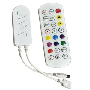 RGBW Led szalag vezérlő, 12V, 60W, infrás, 24 gomb +Bluetooth csoport vezérlő. LLSZ5050C30L2835C30LRGBW: csak ehhez a szalaghoz.