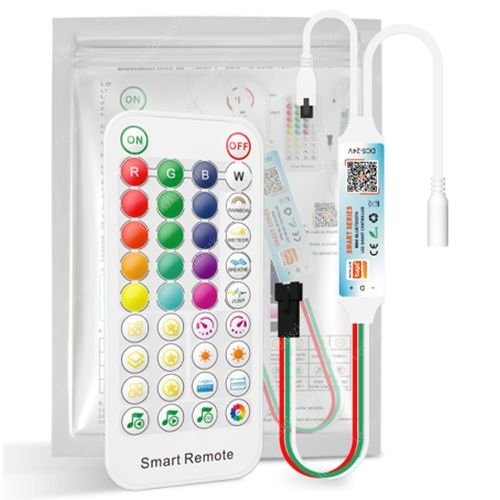 Digitális Led szalag magic futófény vezérlő, RGB, Bluetooth, infra, 366 program, akár 100 méter Led szalaghoz! Led vezérlő LLSZVIRBLUMUS38KICRG 2 év gar.